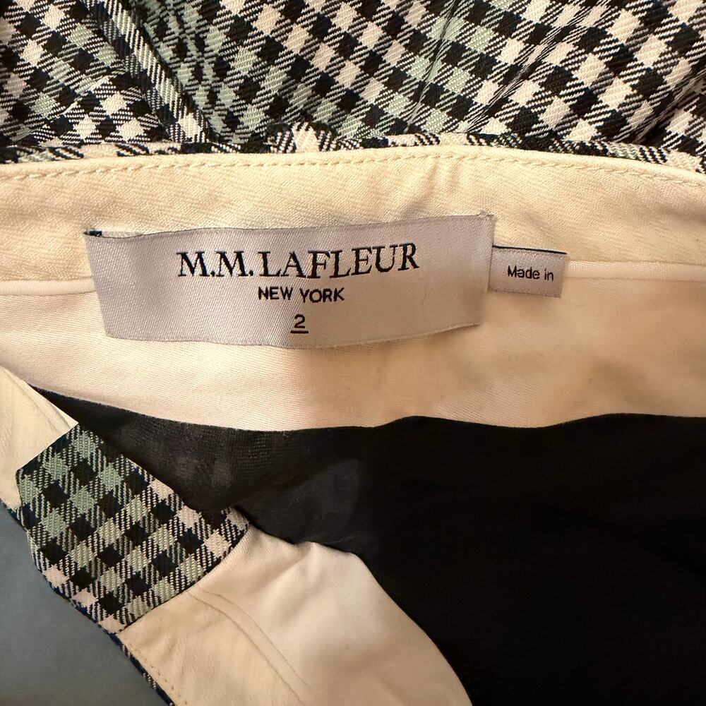 M.M.LaFleur Smith Straight Trouser Check Plaid Sharkskin Wool Pants 2 Preppy - Picture 4 of 9